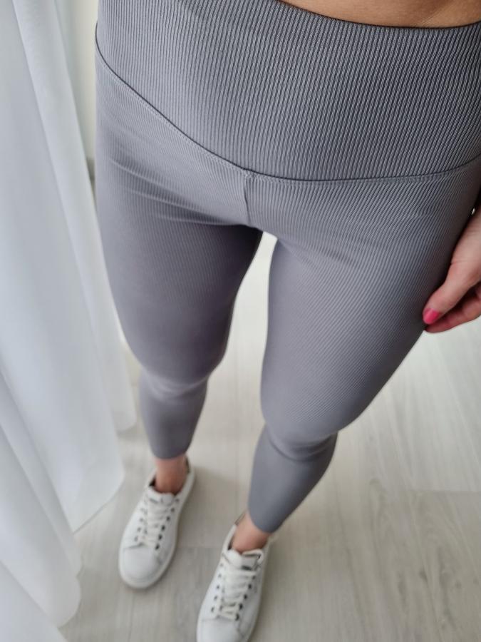 Legínové nohavice s pásikmi - GREY
