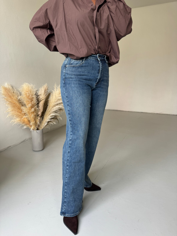 Široké denim rifle - SICILY