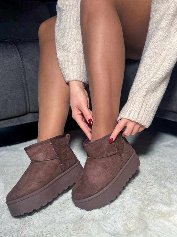 Semišové členkové čižmy COFEE