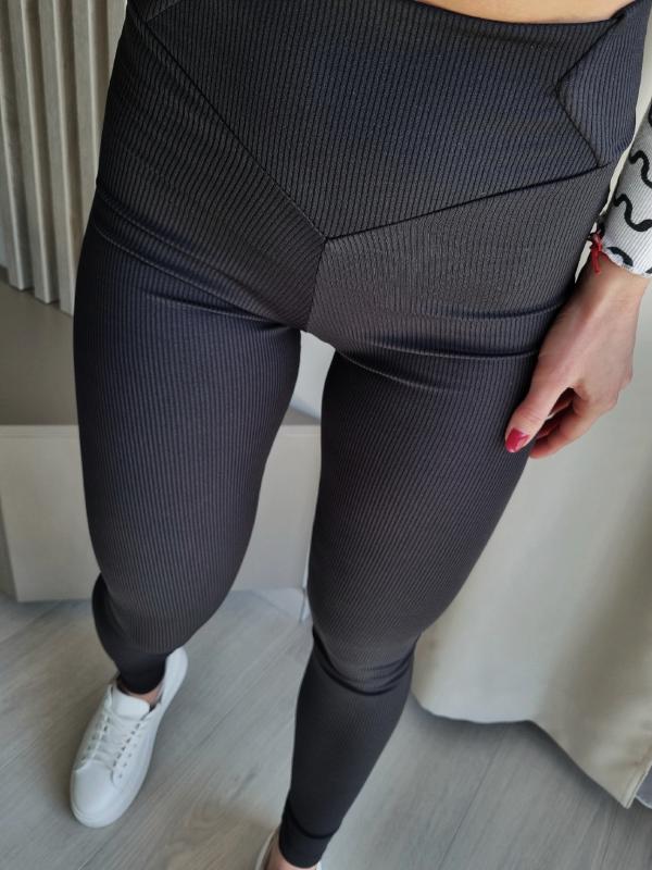 Legínové nohavice s pásikmi - ČIERNE