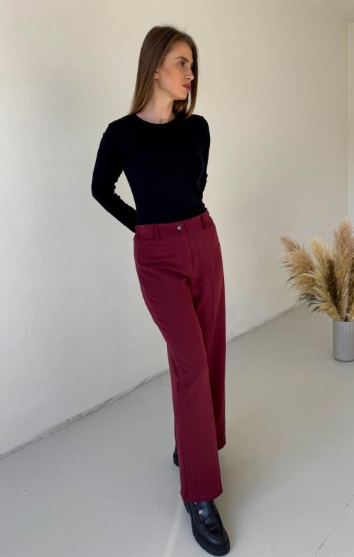 Široké elegantné nohavice - Adria bordo 5