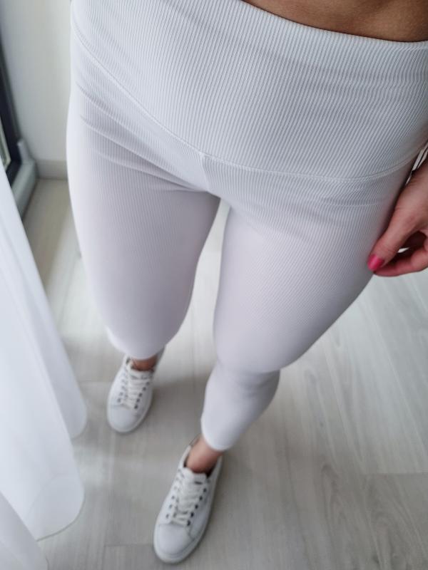 Legínové nohavice s pásikmi - WHITE