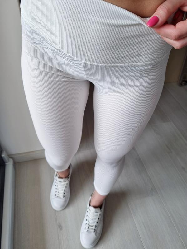 Legínové nohavice s pásikmi - WHITE